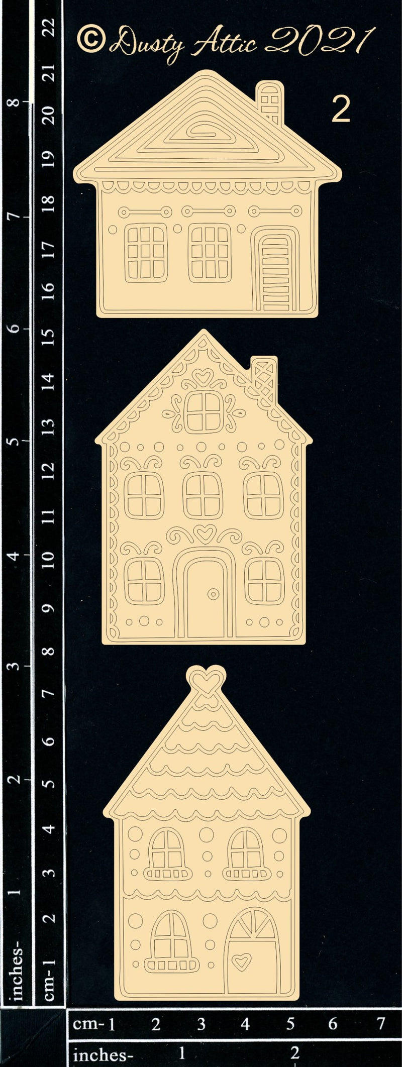 Dusty Attic Chipboard 3x8 - Gingerbread Houses