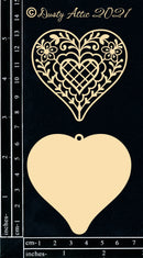 Dusty Attic Chipboard 3x6 - Gingerbread Heart, DA3164