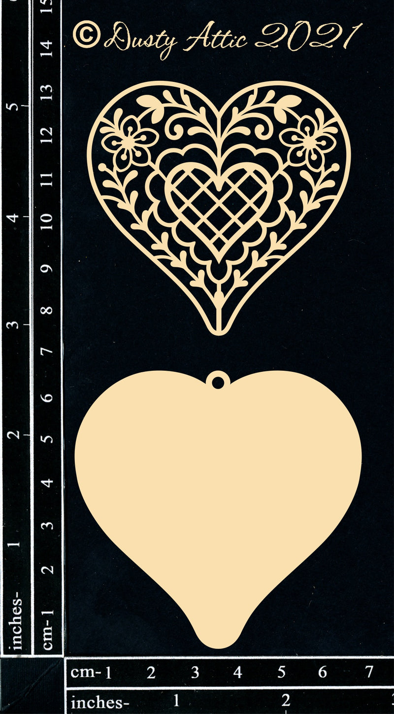Dusty Attic Chipboard 3x6 - Gingerbread Heart, DA3164