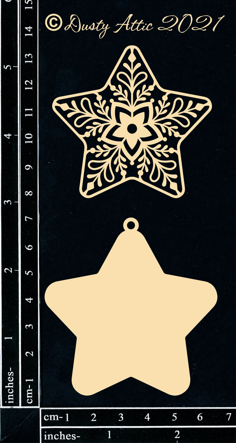 Dusty Attic Chipboard 3x6 - Gingerbread Star, DA3168