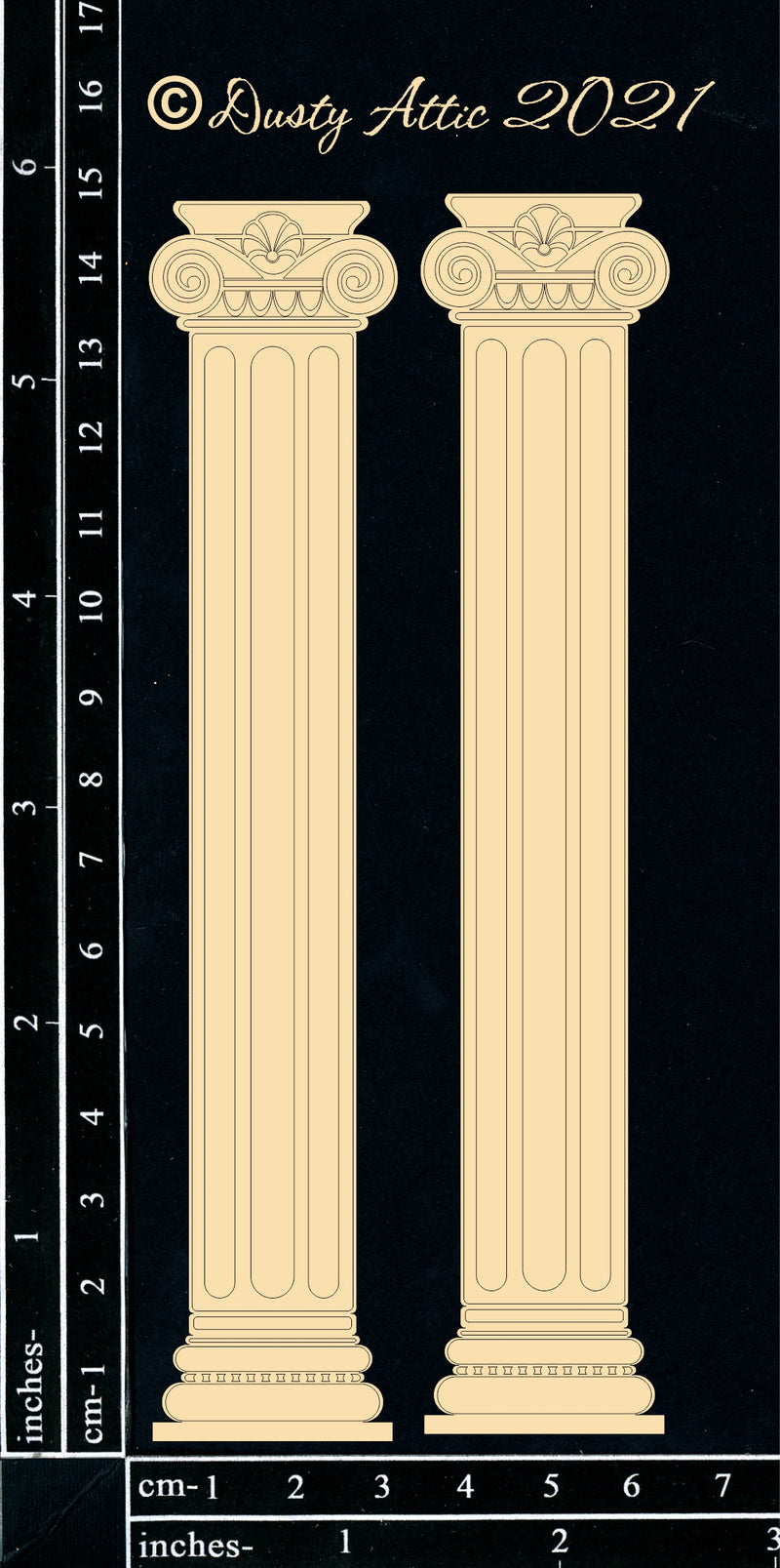 Dusty Attic Chipboard 3x6 - Columns Small, DA3184