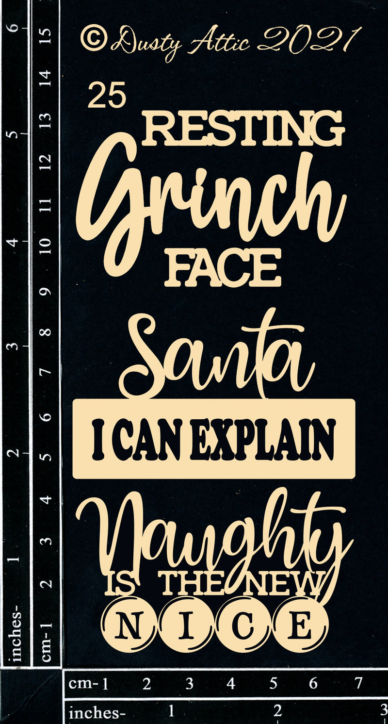 Dusty Attic Chipboard 3x6- Mini Captions