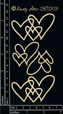 Dusty Attic Chipboard 3x6 - Heart Clusters, DA3256