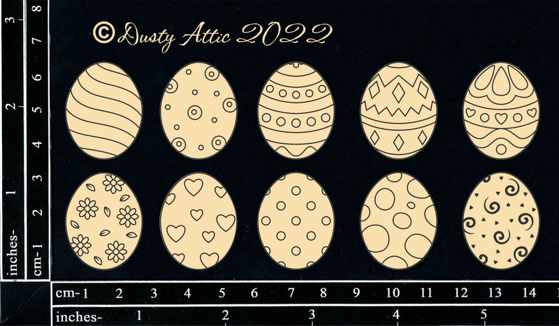 Dusty Attic Chipboard 3x6 - Decorative Eggs, DA3276