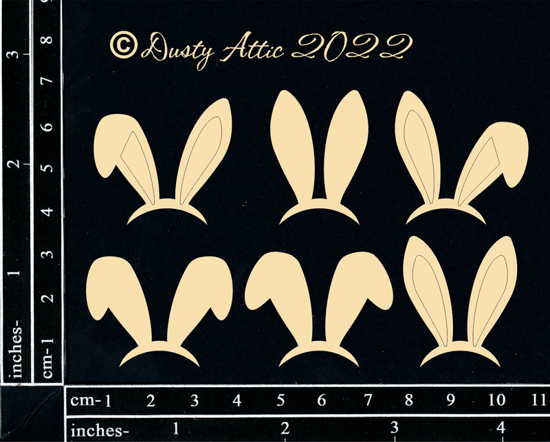 Dusty Attic Chipboard 3x4 - Bunny Headbands, DA3278