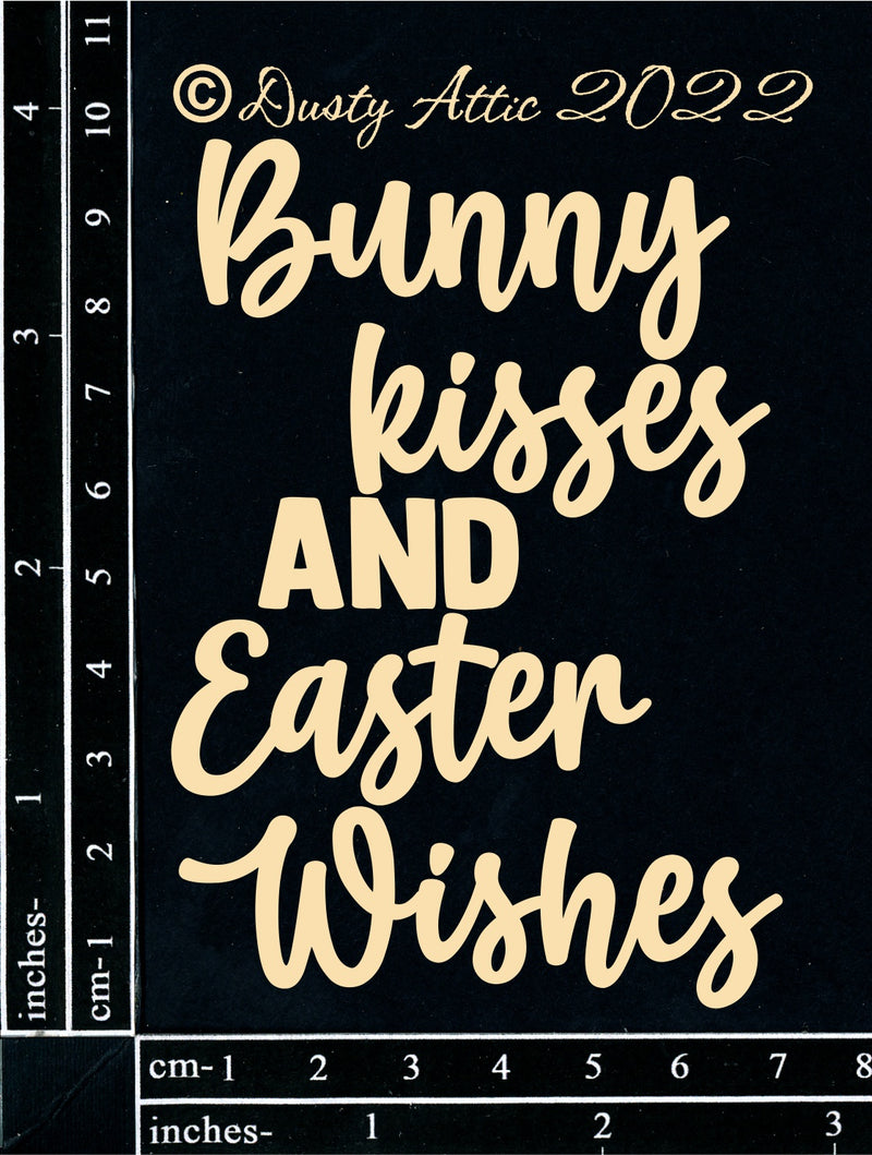 Dusty Attic Chipboard 3x4 - Bunny Kisses & Easter Wishes, DA3283
