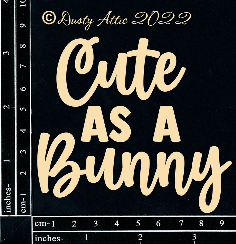 Dusty Attic Chipboard 4x4 - Cute as a Bunny, DA3285