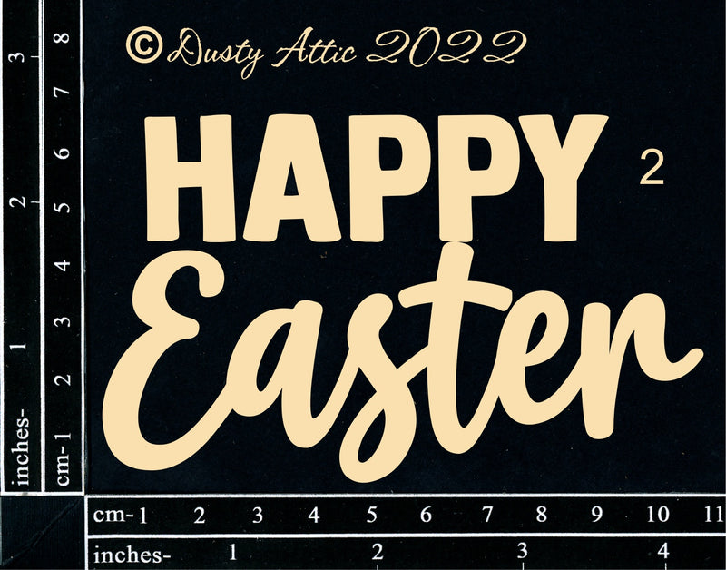 Dusty Attic Chipboard 3x4 - Happy Easter