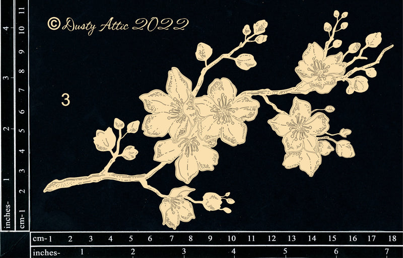 Dusty Attic Chipboard 5x7 - Cherry Blossoms