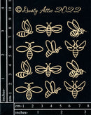 Dusty Attic Chipboard 3x4 - Bees