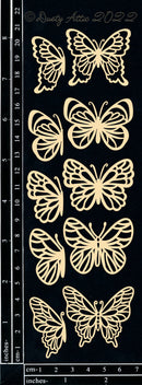 Dusty Attic Chipboard 3x8 - Butterflies