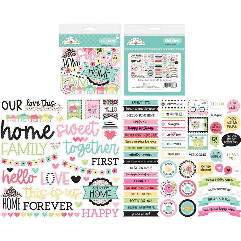 Doodlebug Design My Happy Place - Odds & Ends Chit Chat Die-Cuts, DB7368
