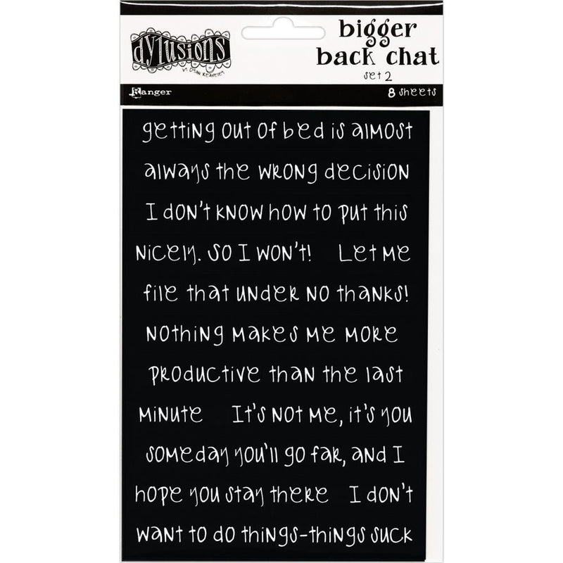 Dyan Reaveley's Dylusions Creative Dyary Bigger Back Chat Stickers - Black-Set