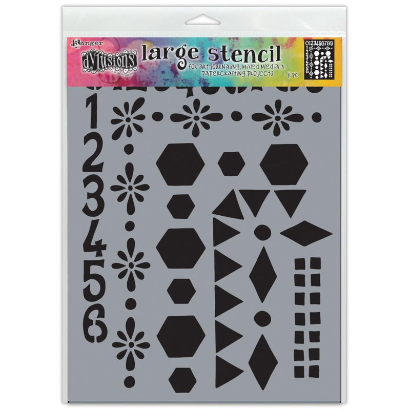 Dyan Reaveley's Dylusions Stencil, Large 9" x 12" - Number Frame, DYSL78036