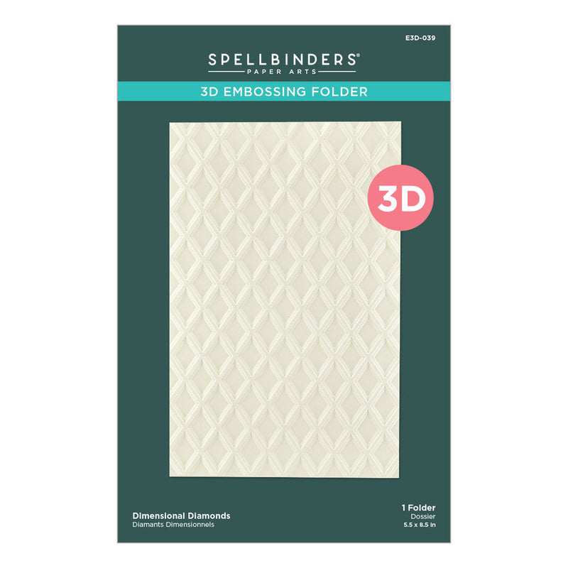 Spellbinders 3D Embossing Folder - Dimensional Diamonds, E3D-039