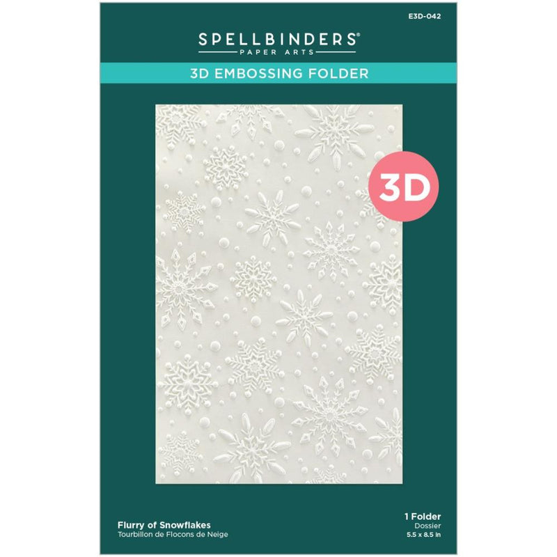 Spellbinders 3D Embossing Folder - Flurry of Snowflakes, E3D-042