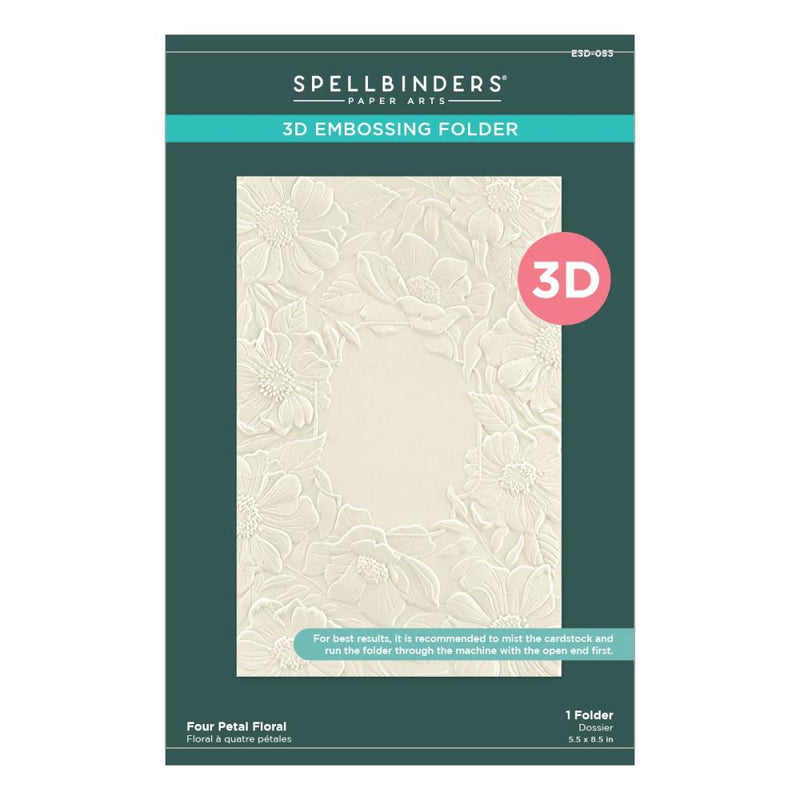 Spellbinders 3D Embossing Folder - Four Petal Floral, E3D-053