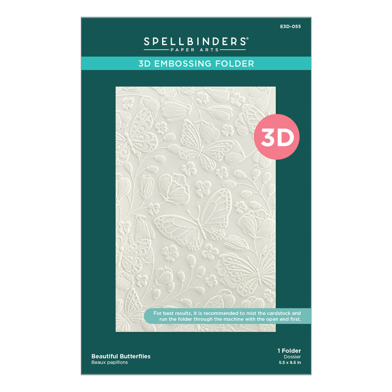 Spellbinders 3D Embossing Folder - Beautiful Butterflies, E3D-055