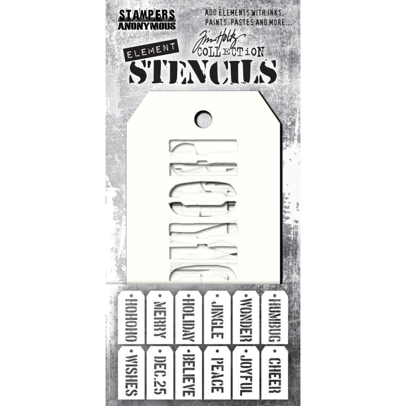 Stampers Anonymous Element Stencils 12Pc - Christmas, EST003 by: Tim Holtz