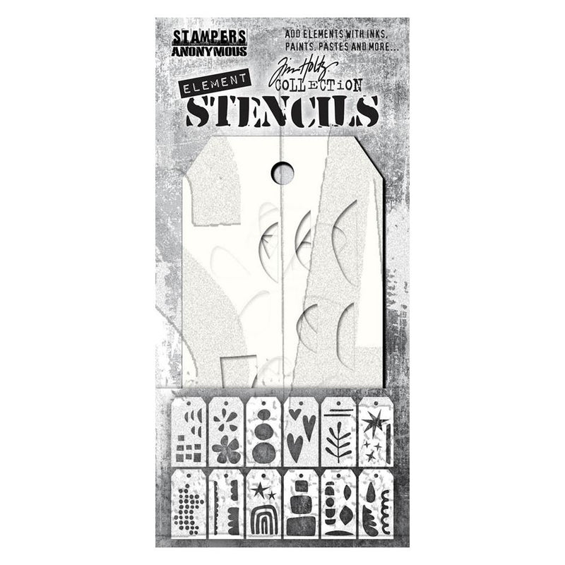 Stampers Anonymous Element Stencils 12Pc - Everyday Art, EST004 by: Tim Holtz