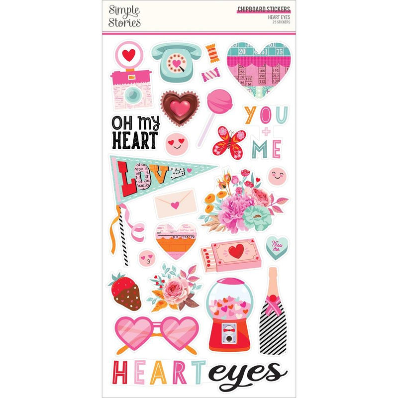 Simple Stories Chipboard Stickers -Heart Eyes, 19416