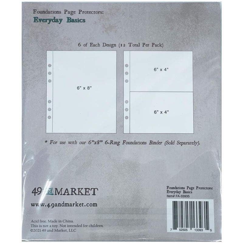 49 and Market Foundations Page Protectors 6x8 - Everyday Basics, FA33935