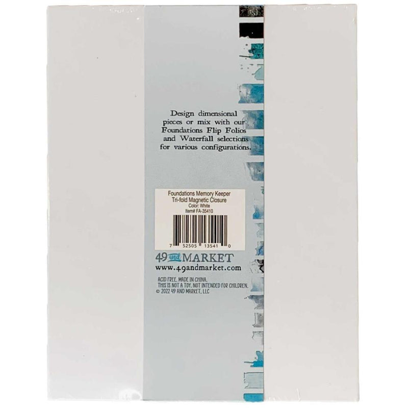 49 And Market Foundations Memory Keeper - White Tri-Fold Chipboard Folio, FA35410