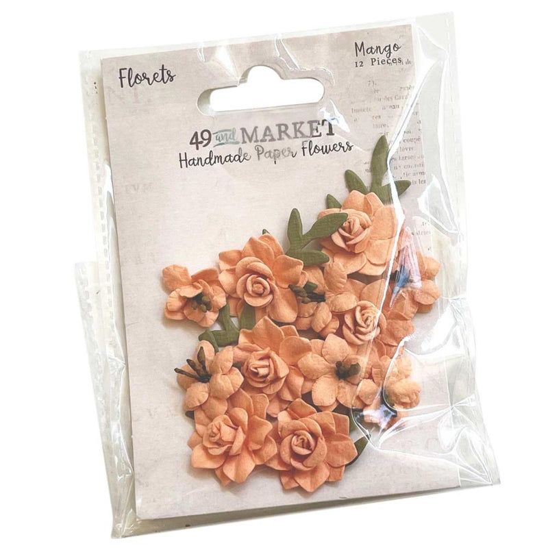 49 and Market Paper Flowers - Florets - Mango, FM-39005