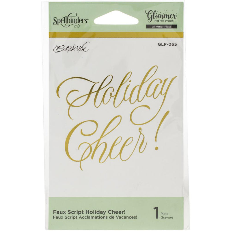 Glimmer Hot Foil Plate, Paul Antonio - Faux Script Holiday Cheer!, GLP-065 Retired