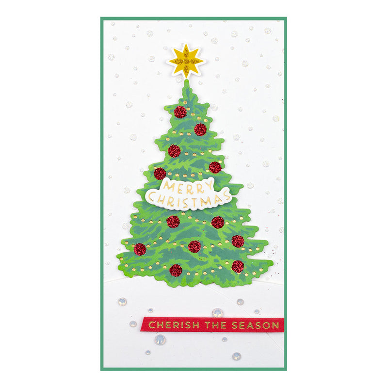 Spellbinders Glimmer Hot Foil Plate & Die Set - Shining Christmas Tree, GLP-291