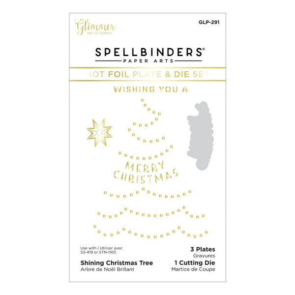 Spellbinders Glimmer Hot Foil Plate & Die Set - Shining Christmas Tree, GLP-291