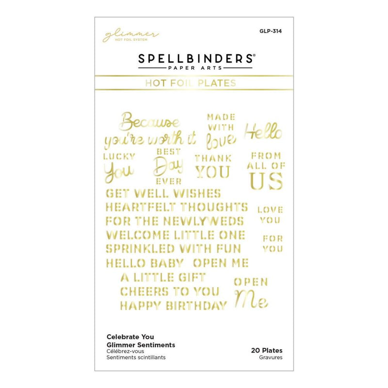 Spellbinders Glimmer Hot Foil Plate - Celebrate You Glimmer Sentiments, GLP-314