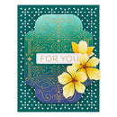 Spellbinders Glimmer Hot Foil Plate & Die Set - Four Petal Scroll Label, GLP-370