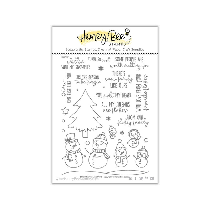 Honey Bee - Snow Family Like Ours Stamp & Honey Cuts , HBST379 & HBDS379