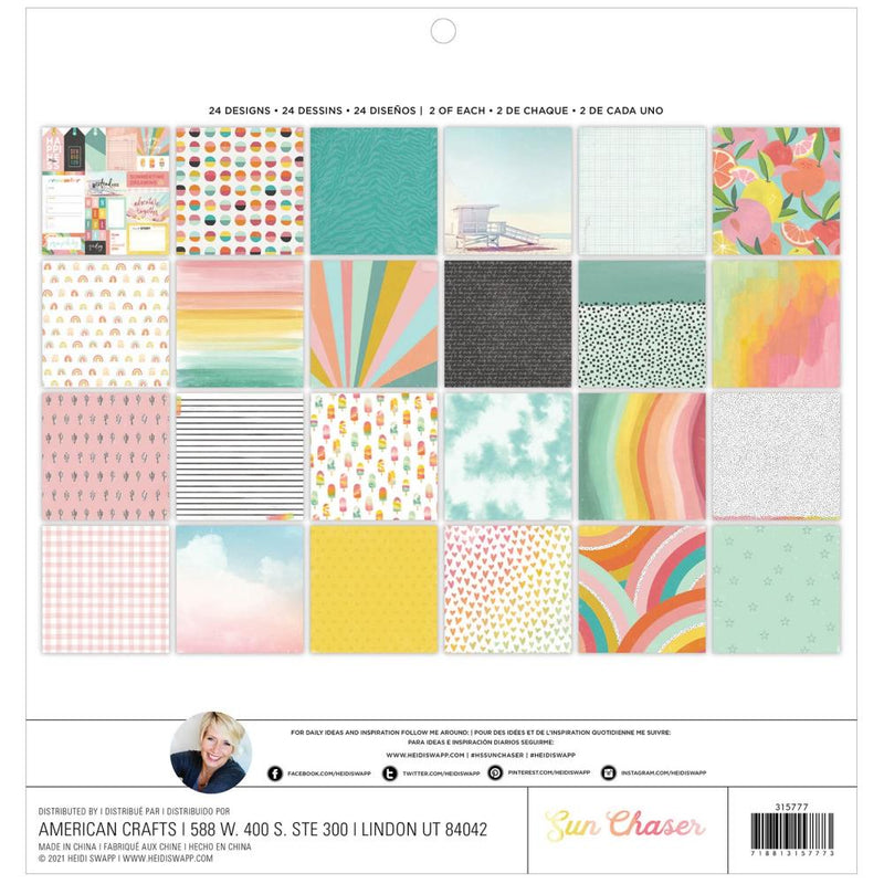 Heidi Swapp Single-Sided 12x12 Paper Pad - Sun Chaser, HS315777