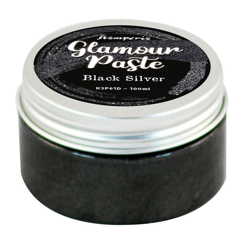 Stamperia Glamour Paste - Black Silver 100ml, K3P61D WAS $9.95