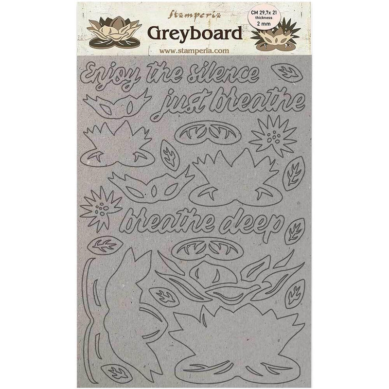 Stamperia Amazonia Greyboard Cut-Outs - Water Lilly, LSPDA420 WAS $13.70