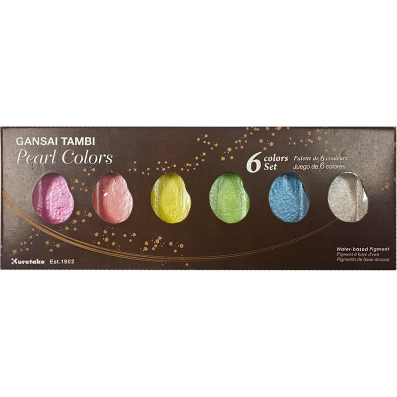Kuretake Gansai Tambi 6 Color Set - Pearl Colors, MC20PC6V