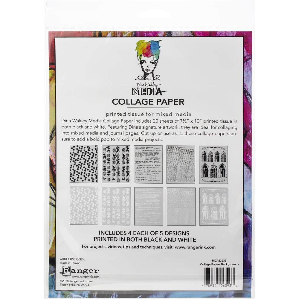 Dina Wakley Media Collage Paper - Jumbled Letters [MDA81838]