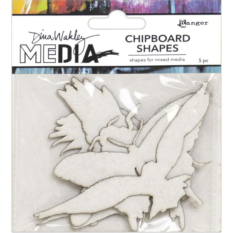 Dina Wakley MEdia Chipboard Shapes 5Pc - Flying, MDA69270