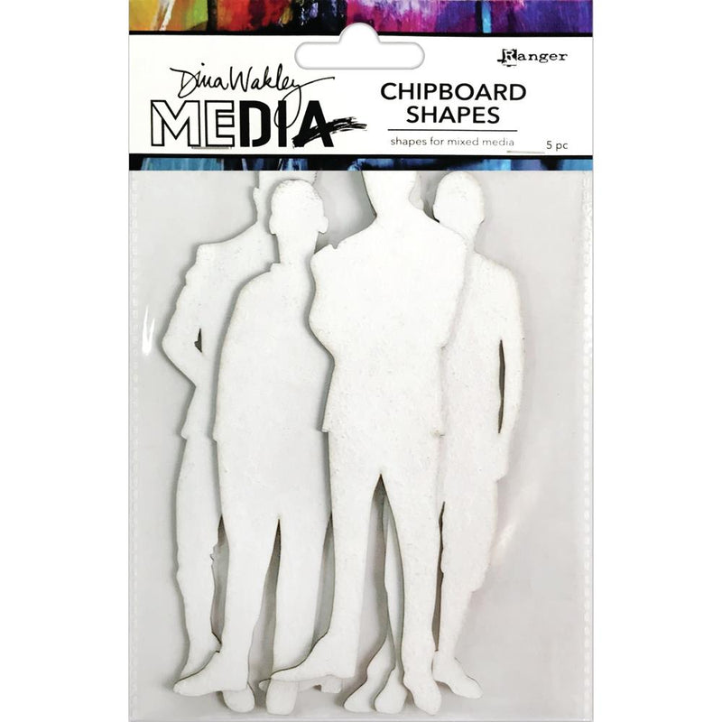 Dina Wakley MEdia - Chipboard Shapes 5Pc - The Men, MDA74977