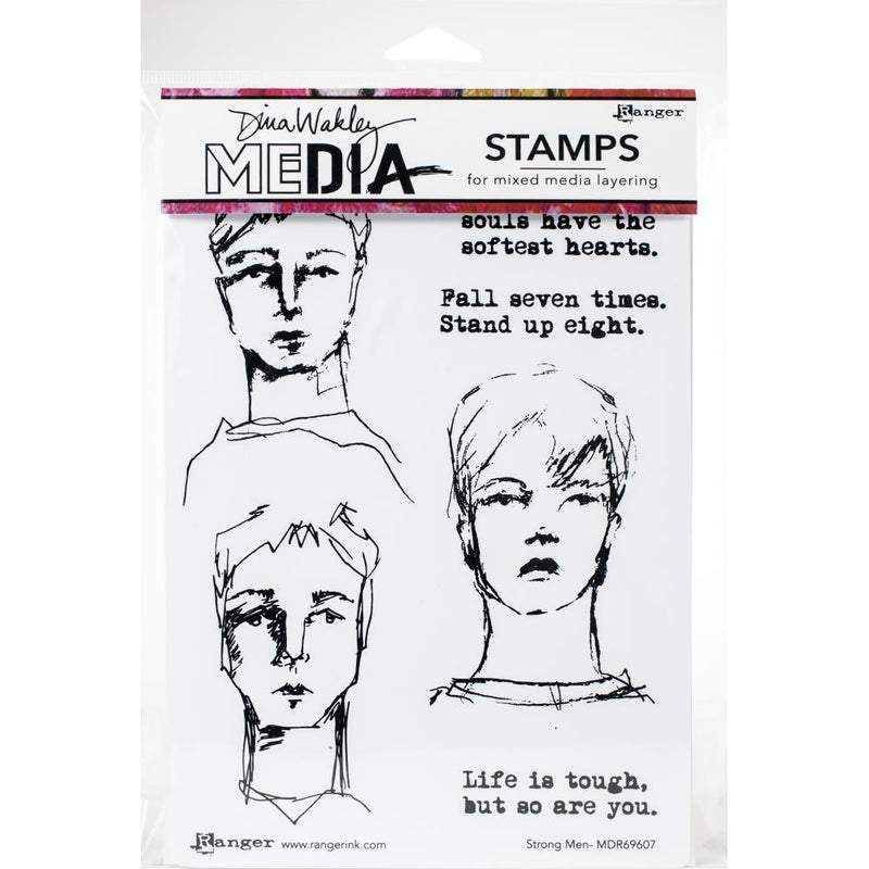 Dina Wakley MEdia Cling Stamps - Strong Men, MDR69607