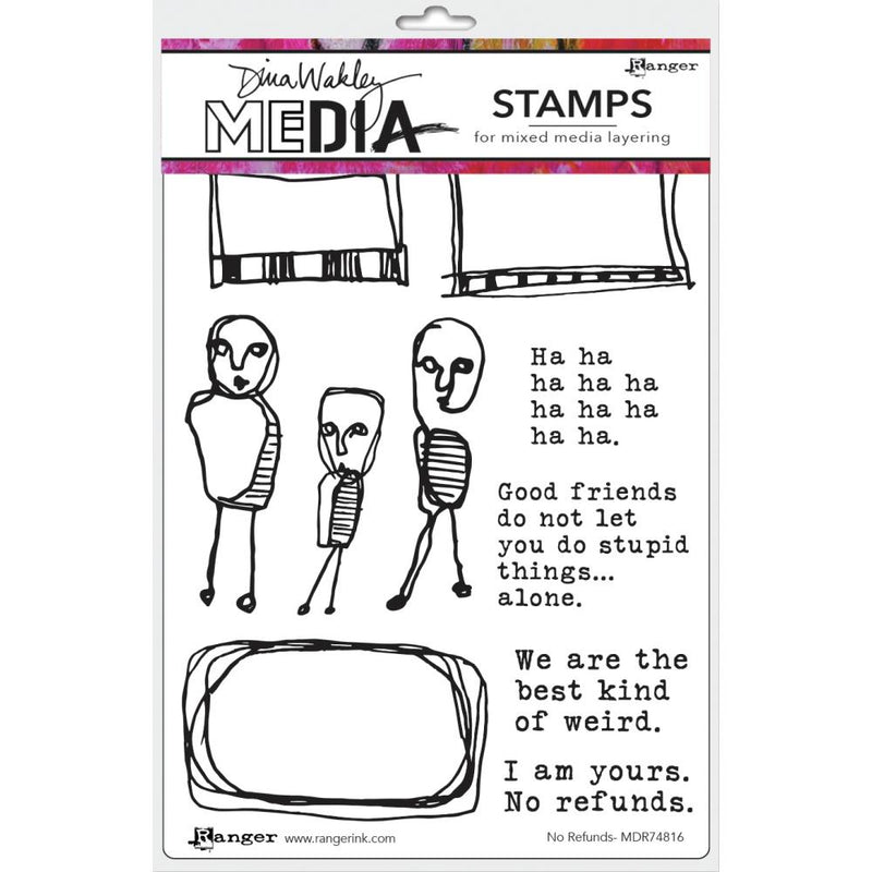 Dina Wakley MEdia Cling Stamps - No Refunds, MDR74816