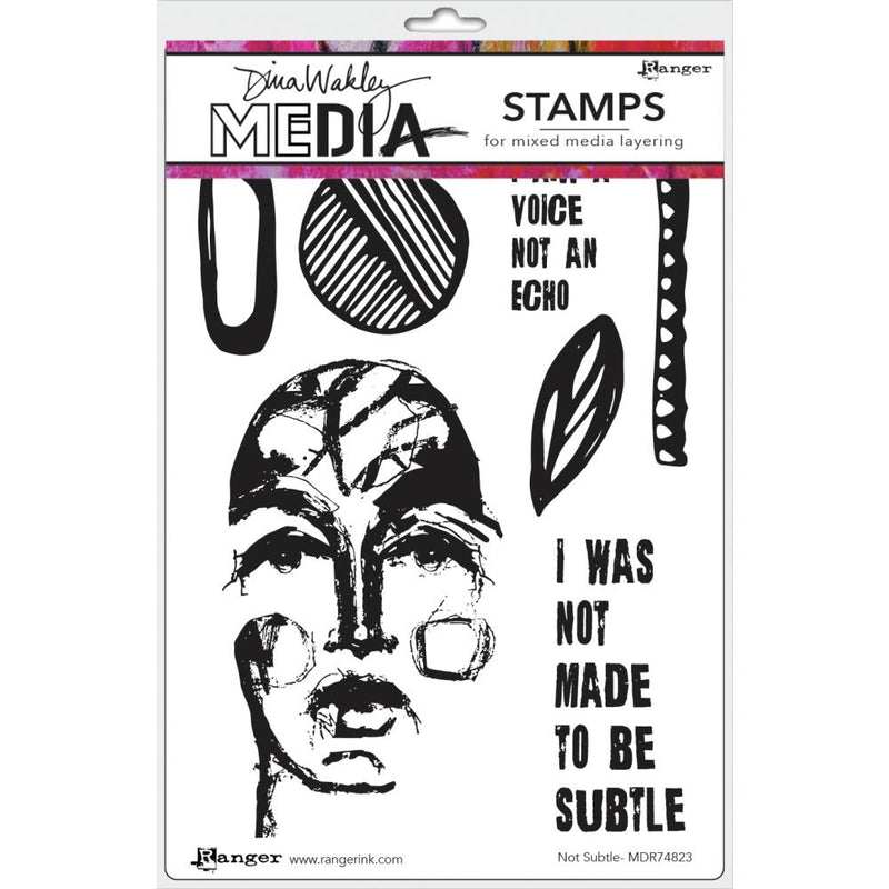 Dina Wakley MEdia Cling Stamps - Not Subtle, MDR74823
