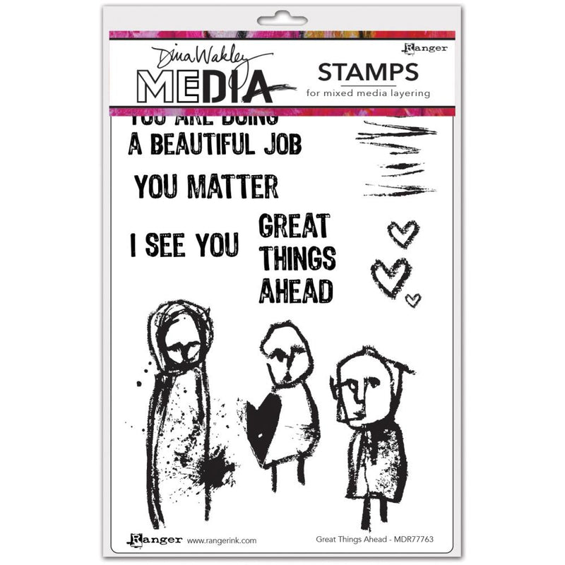 Dina Wakley MEdia Cling Stamps - Great Things Ahead, MDR77763