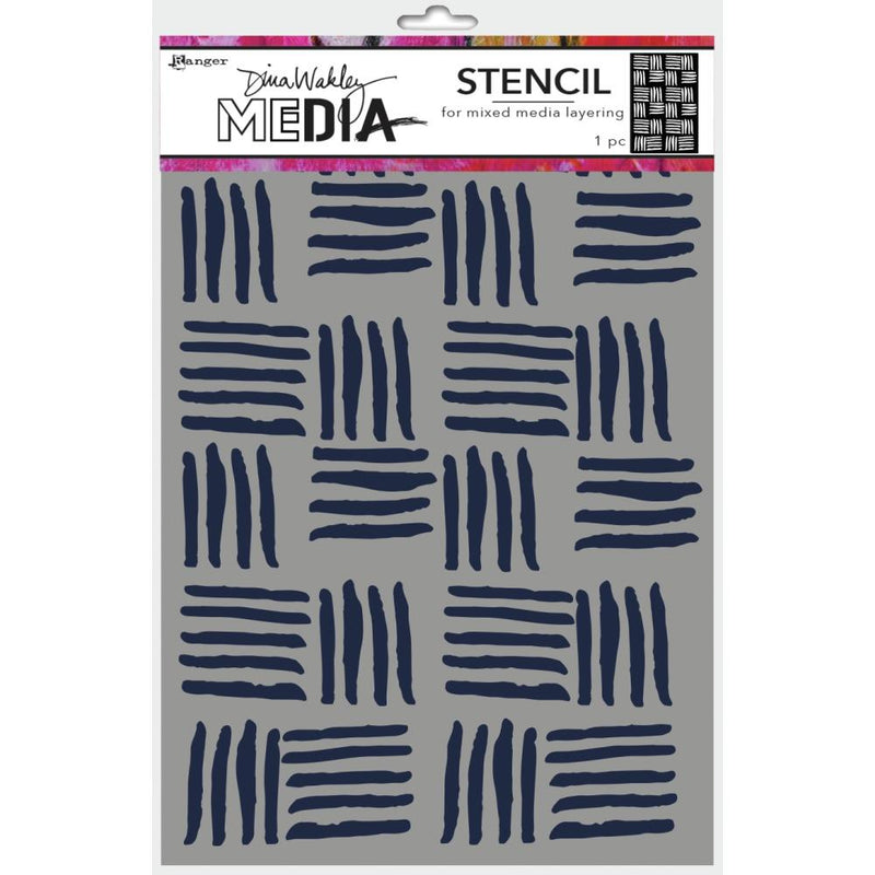Dina Wakley MEdia Stencil 6" x 9" - Cross Hatch, MDS74854