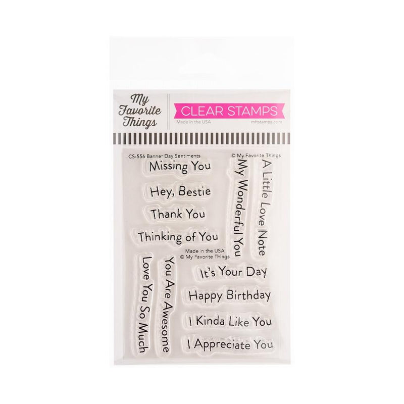 My Favorite Things Banner Day Sentiments Stamp Set and MFT Banner Flags Die-namics