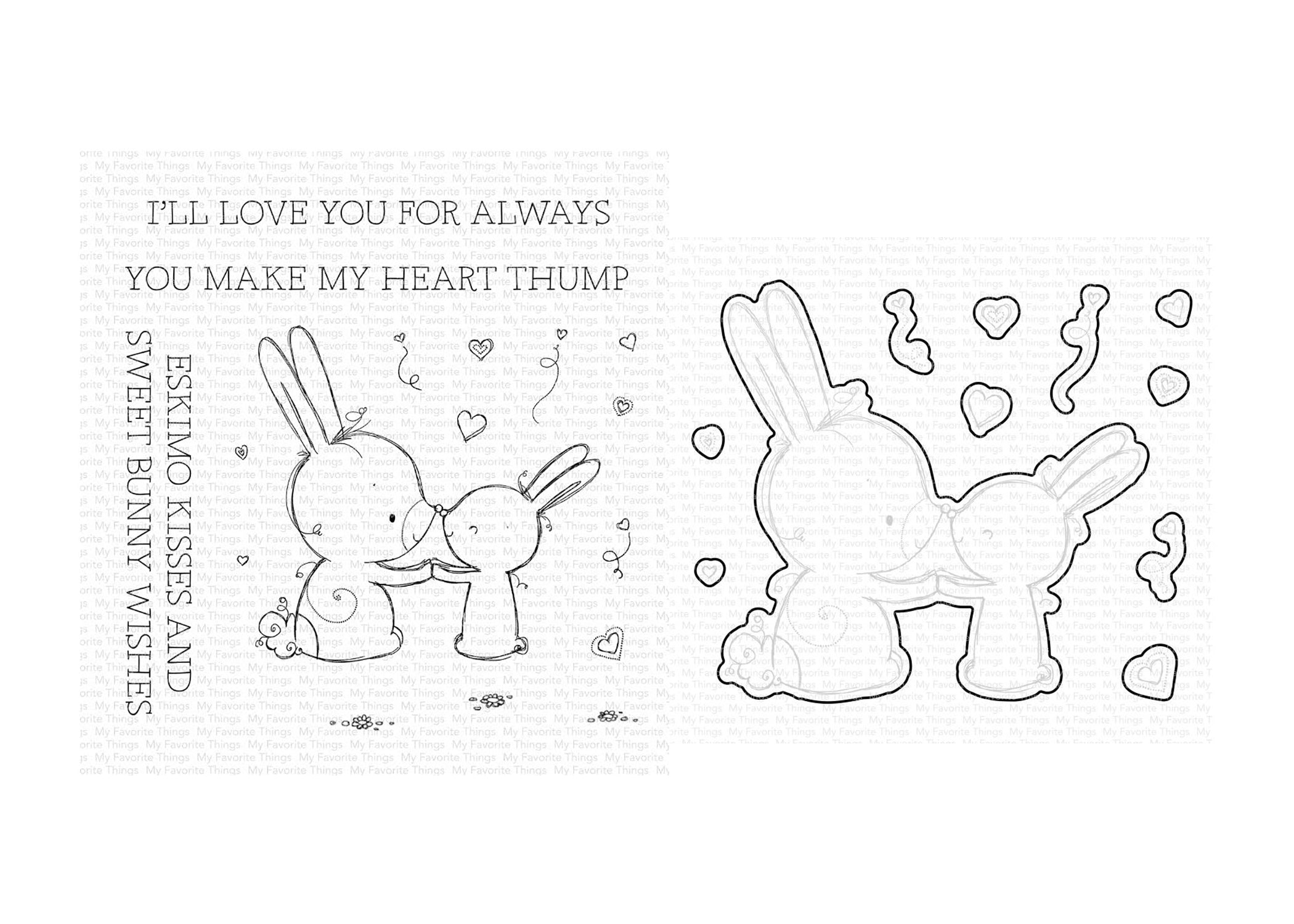 My Favorite Things RAM Bunny Wishes Stamp & Die-namics Sets