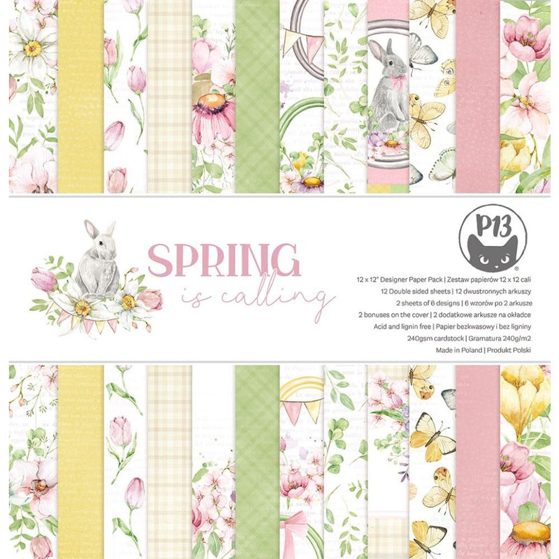 P13 Double-Sided Paper Pad 12x12 12/Pc - Spring is Calling, P13SPC08