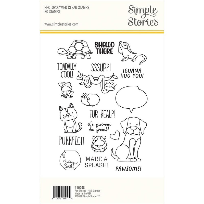 Simple Stories Clear Stamp Set- Pet Shoppe, PET19208